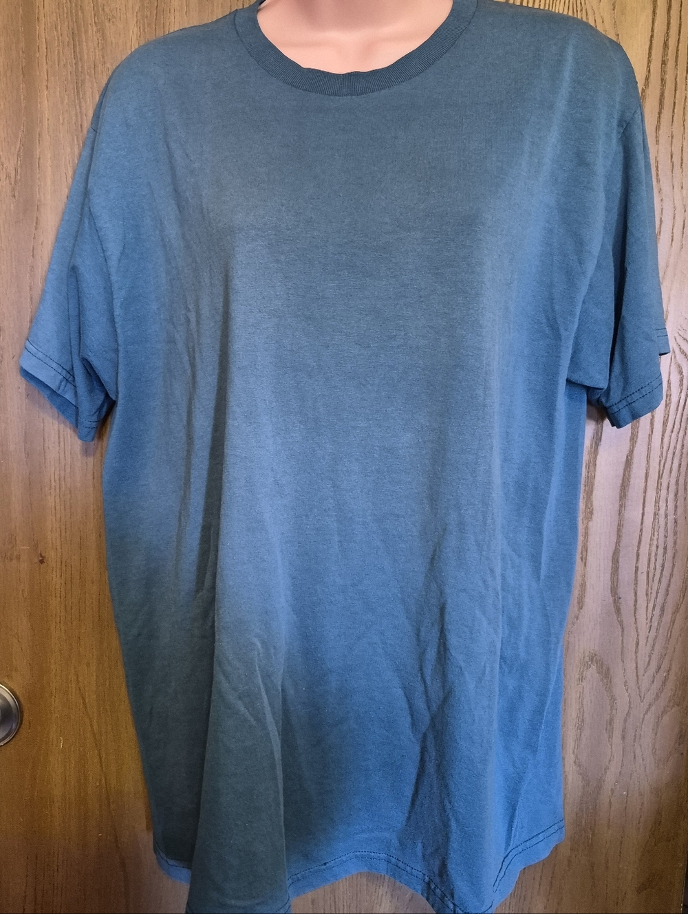 Fruit of the Loom Best Vintage 90's Men's L Blank Steal Blue T- Shirt